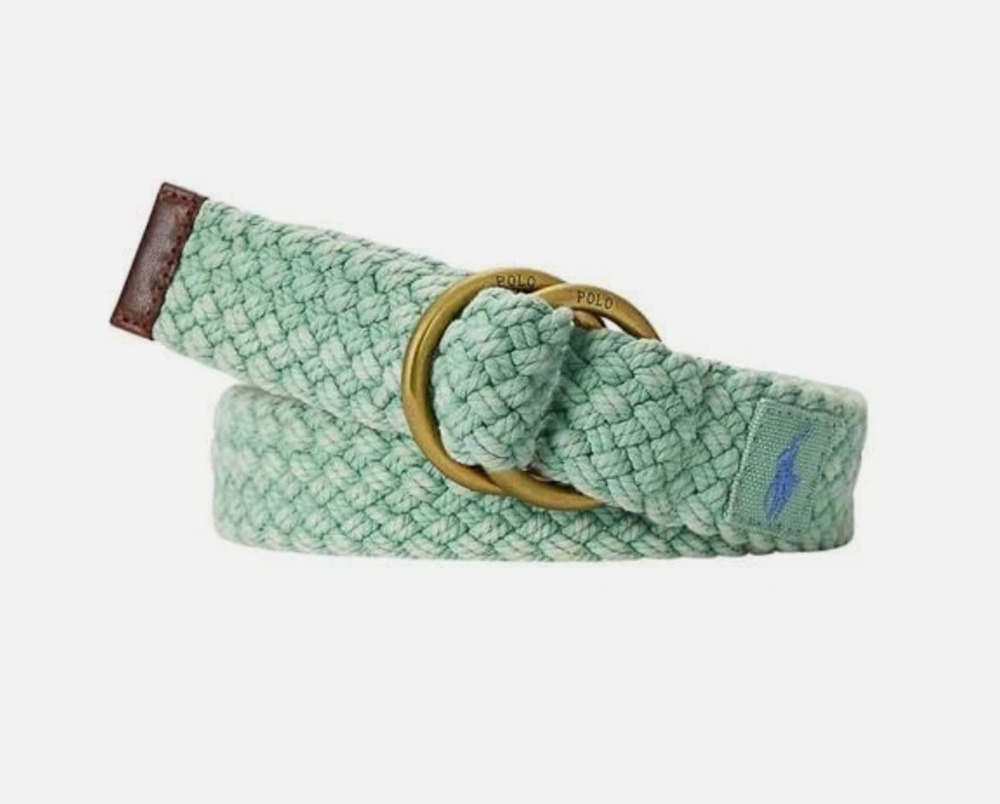 Polo Ralph Lauren Mens Braided Cotton Belt Faded Mint size Small